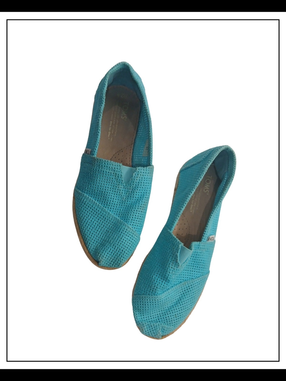 Toms Women's Perforated Slip-On Flats in Turquoise